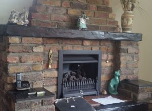 Brick and chimney fireplace